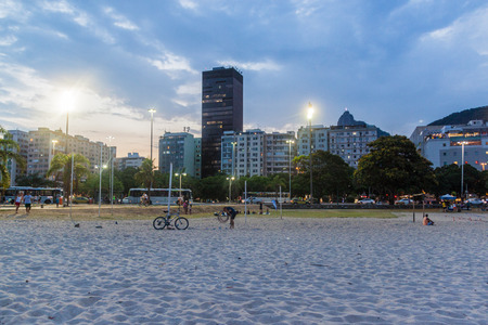 RIO DE JANEIRO, BRAZIL - JANUARY 27, 2015: Botafogo beach in Rio de Janeiroのeditorial素材