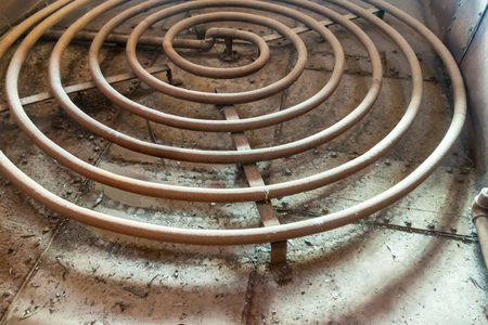 FRAY BENTOS, URUGUAY - FEB 18, 2015: Interior of a former meat factory, now Museum of Industrial Revolution.のeditorial素材