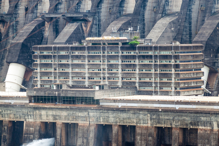 Detail of Itaipu dam on river Parana on the border of Brazil and Paraguayのeditorial素材