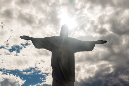 RIO DE JANEIRO, BRAZIL - JAN 28, 2015: Christ the Reedemer statue, Corcovado, Rio de Janeiro, Brazilのeditorial素材