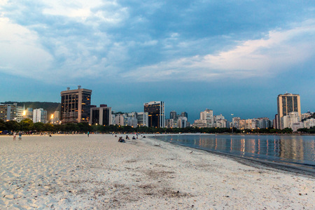 RIO DE JANEIRO, BRAZIL - JANUARY 27, 2015: Botafogo beach in Rio de Janeiroのeditorial素材