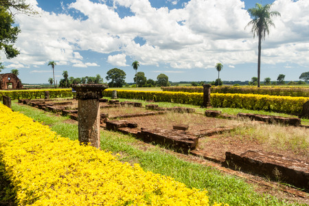 Jesuit mission ruins in Jesus de Tavarangue, Paraguayのeditorial素材