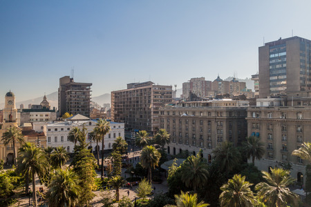 Plaza de las Armas square in Santiago, Chileの写真素材