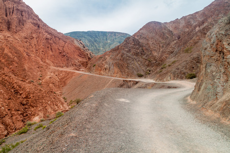 Colorful rock formations near Purmamarca village (Quebrada de Humahuaca valley), Argentinaの写真素材
