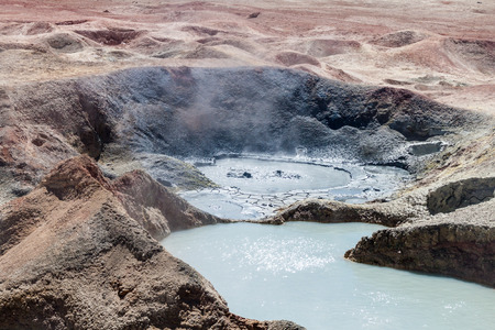 One of geysers in geyser basin Sol de Manana, Bolivia