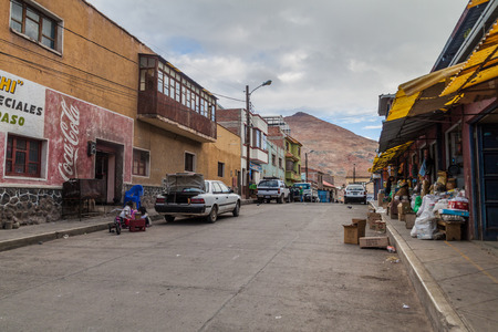 POTOSI, BOLIVIA - APRIL 18, 2015: View of a street in a historic center of Potosi, Bolivia.のeditorial素材