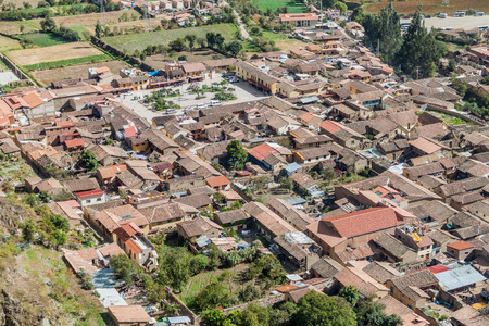 Aerial view of Ollantaytambo, Sacred Valley, Peru