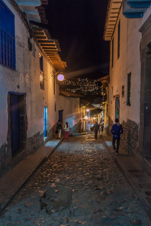CUZCO, PERU - MAY 25, 2015: People on the street in the center of Cuzco, Peru.のeditorial素材