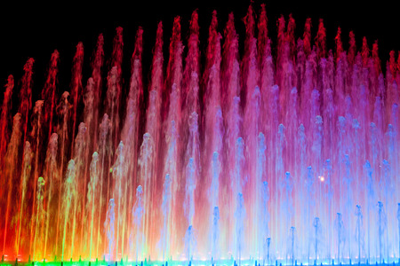 El Circuito Magico del Agua - park with a series of different fountains in Lima, Peru.の写真素材