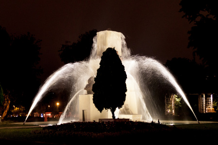 El Circuito Magico del Agua - park with a series of different fountains in Lima, Peru.の写真素材