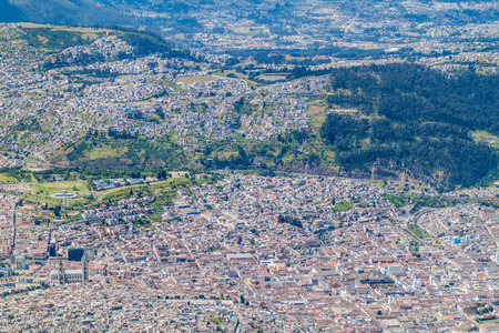 Aerial view of Quito, capital of Ecuadorの写真素材