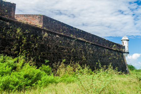 Walls of a fortress of Sao Jose de Macapa in city Macapa, Brazilのeditorial素材