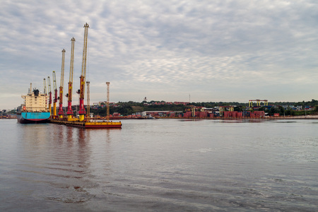 MANAUS, BRAZIL - JULY 25, 2015: Cargo port of Manaus, Brazilのeditorial素材