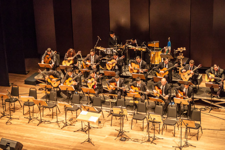 MANAUS, BRAZIL - JULY 26, 2015: Musicians perform in Teatro Amazonas, famous theater building in Manaus, Brazilのeditorial素材