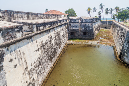Moat around Fuerte de San Fernando fortress on Tierrabomba island near Cartagna, Colombiaの写真素材