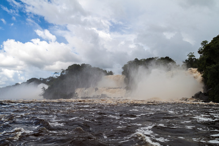 Canaima Lagoon waterfalls at river Carrao in Venezuelaの写真素材