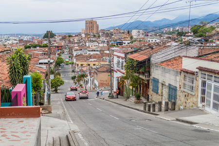 CALI, COLOMBIA - SEPTEMBER 9, 2015: Street in San Antonio neighborhood of Cali.のeditorial素材