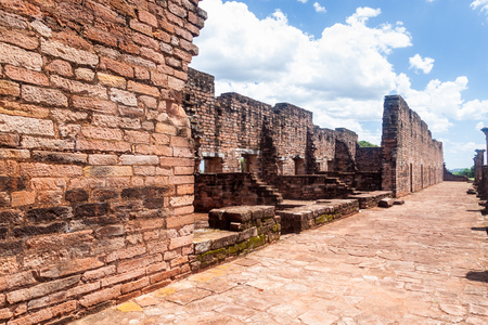 Jesuit mission ruins in Jesus de Tavarangue, Paraguayの写真素材