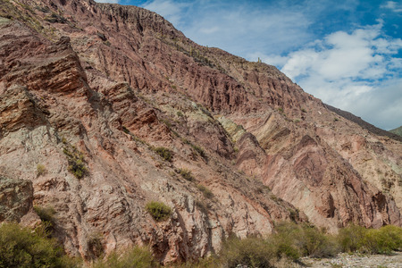 Colorful rocks near Purmamarca village (Quebrada de Humahuaca valley), Argentinaの写真素材