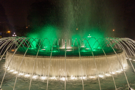 El Circuito Magico del Agua - park with a series of different fountains in Lima, Peru.の写真素材