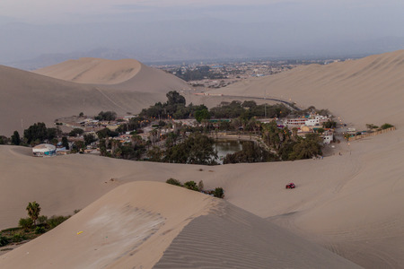 Desert oasis Huacachina near Ica, Peru.の写真素材