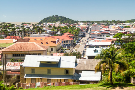 Aerial view of Cayenne, capital of French Guianaの写真素材