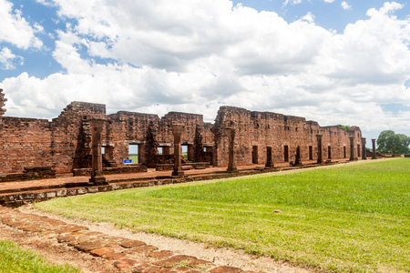 Jesuit mission ruins in Jesus de Tavarangue, Paraguayの写真素材