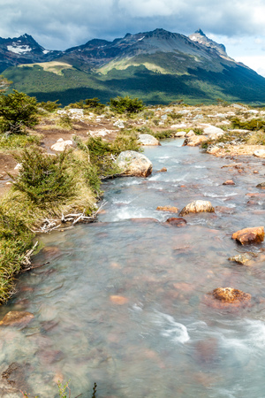 Creek in Tierra del Fuego, Argentinaの写真素材