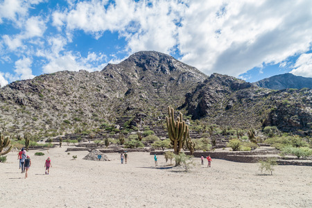 QUILMES, ARGENTINA - APRIL 5, 2015: Tourists visit ruins of Quilmes town, Argentinaのeditorial素材