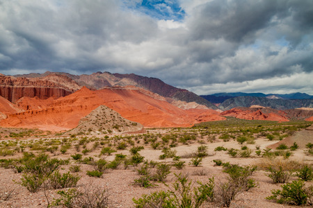 Colorful rock formations in Quebrada de Cafayate, Argentina