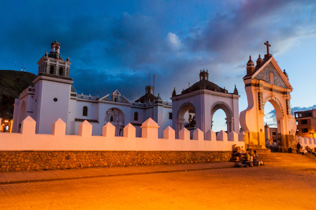 COPACABANA, BOLIVIA - MAY 12, 2015: Cathedral of Copacabana, built in moorish style, Bolivia.のeditorial素材