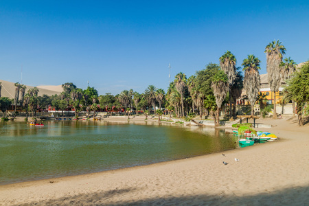 Desert oasis Huacachina near Ica, Peruのeditorial素材