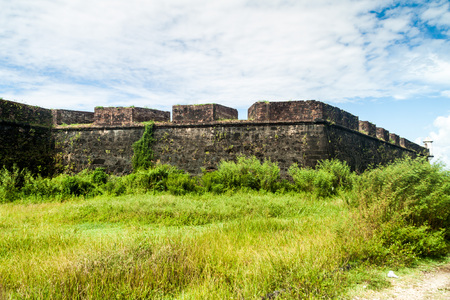 Walls of a fortress of Sao Jose de Macapa in city Macapa, Brazilのeditorial素材