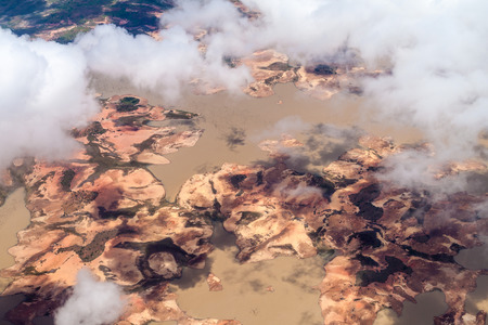 Aerial view of Guri reservoir on the Caroni River in Venezuela.