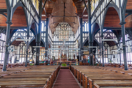GEORGETOWN, GUYANA - AUGUST 10, 2015: Interior of St George's cathedral in Georgetown, capital of Guyanaのeditorial素材
