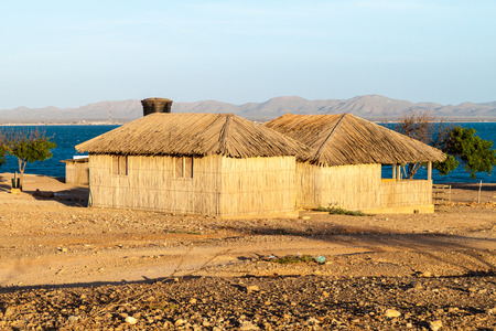 Small house in a village Cabo de la Vela located on La Guajira peninsula, Colombiaの写真素材