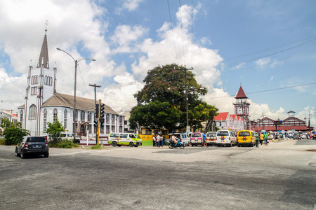 GEORGETOWN, GUYANA - AUGUST 10, 2015: Starbroek market in Georgetown, capital of Guyana.のeditorial素材