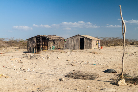 Village Cabo de la Vela located on La Guajira peninsula, Colombiaの写真素材