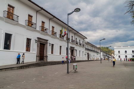 POPAYAN, COLOMBIA - SEPTEMBER 10, 2015: Parque Caldas in colonial city Popayan, Colombiaのeditorial素材