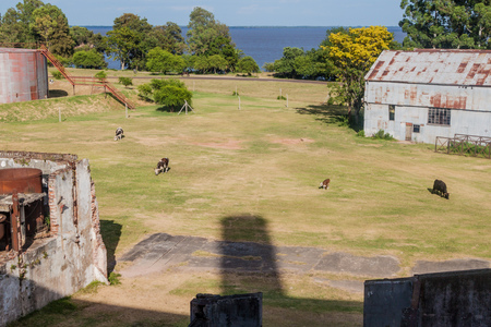 FRAY BENTOS, URUGUAY - FEB 18, 2015: Former meat factory, now Museum of Industrial Revolution.のeditorial素材