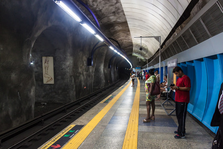 RIO DE JANEIRO, BRAZIL - JAN 27, 2015: View of metro station Cardeal Arcoverde in Rio de Janeiro, Brazilのeditorial素材