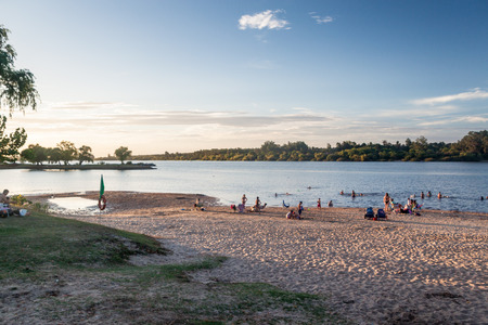 MERCEDES, URUGUAY: FEB 17, 2015: City beach in Mercedes, Uruguayのeditorial素材