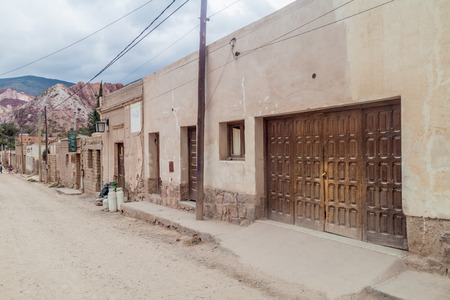 PURMAMARCA, ARGENTINA - APRIL 11, 2015: Street in Purmamarca village, Argentinaのeditorial素材