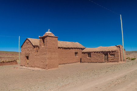 Church in Cerrillos village on bolivian Altiplanoのeditorial素材