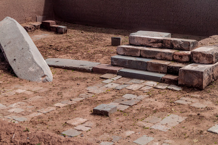 Pumapunku, Pre-Columbian archaeological site, Boliviaの写真素材