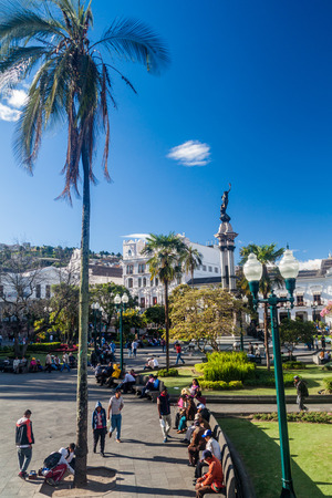 QUITO, ECUADOR - JUNE 23, 2015: Plaza Grande square in Quitoのeditorial素材