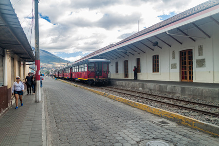 IBARRA, ECUADOR - JUNE 28, 2015: Railway station in Ibarra town, Ecuadorのeditorial素材