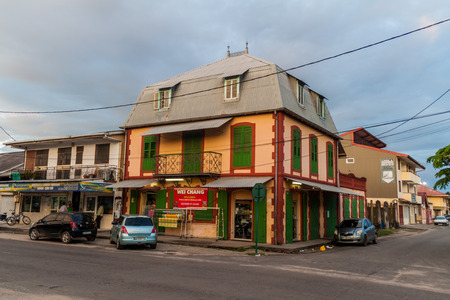 ST LAURENT DU MARONI, FRENCH GUIANA - AUGUST 4, 2015: Colonial buildings in St Laurent du Maroni, French Guiana.のeditorial素材