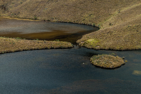 Lagunas Unidas lakes in National Park Cajas, Ecuadorの写真素材