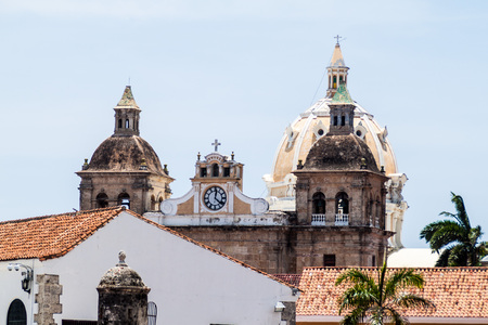 Church of St Peter Claver in Cartagena, Colombiaの写真素材